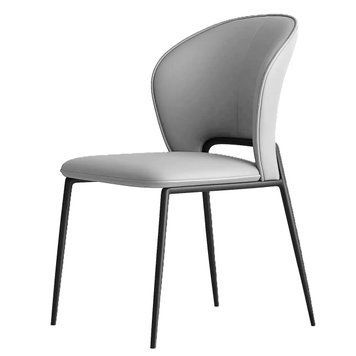 Кухонний стілець RIAS DSF-136 з широкою спинкою та металевим каркасом Light Grey 3_07954 фото
