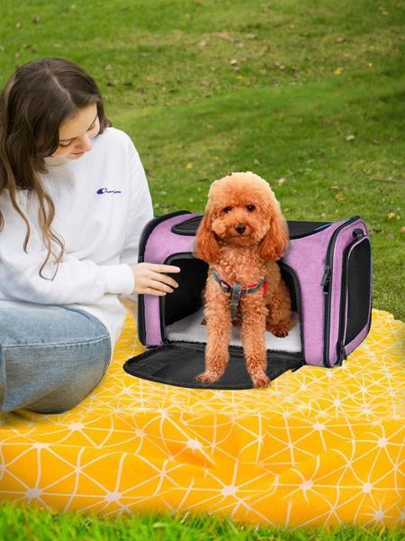 Сумка для питомцев CosmoPet CP-47 с окошком 42x28x28 см Розовая 3_03289 фото