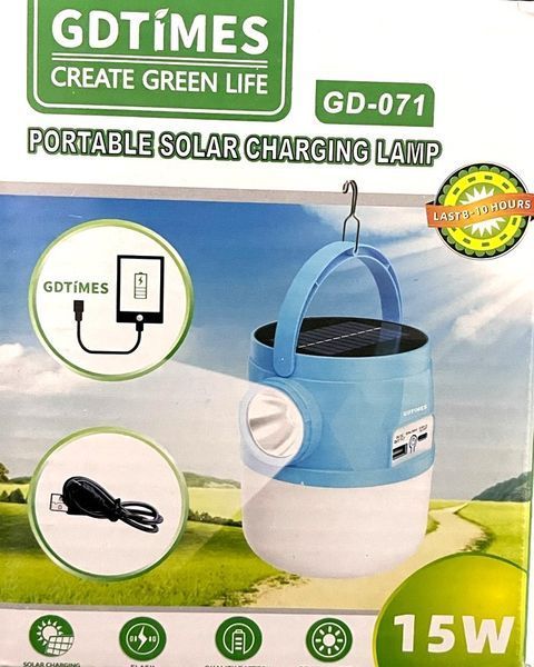 Кемпинговая лампа GDTimes GD-071 с солнечной панелью White-Blue 3_03151 фото