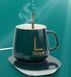 Чашка с подогревом Lucky керамическая с крышкой и ложкой 380ml Green 3_08248 фото 10
