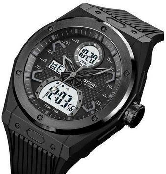 Мужские часы Skmei 2103BKWT с подсветкой водостойкость 5 АТМ Цвет Black 7_02581 фото
