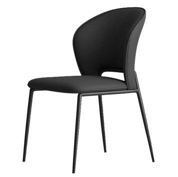 Кухонний стілець RIAS DSF-136 з металевою рамою та широкою спинкою Black 3_07955 фото