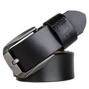 Чоловічий ремінь Cowather XF008 зі шкіри 125 см Black 3_08737 фото