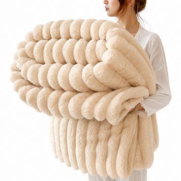 Плед Coral Fleece рельефный 150x200 см Beige 3_08638 фото