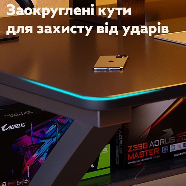 Стіл для комп'ютера A657B-160 метал 160x60x75 см Black 3_08203 фото