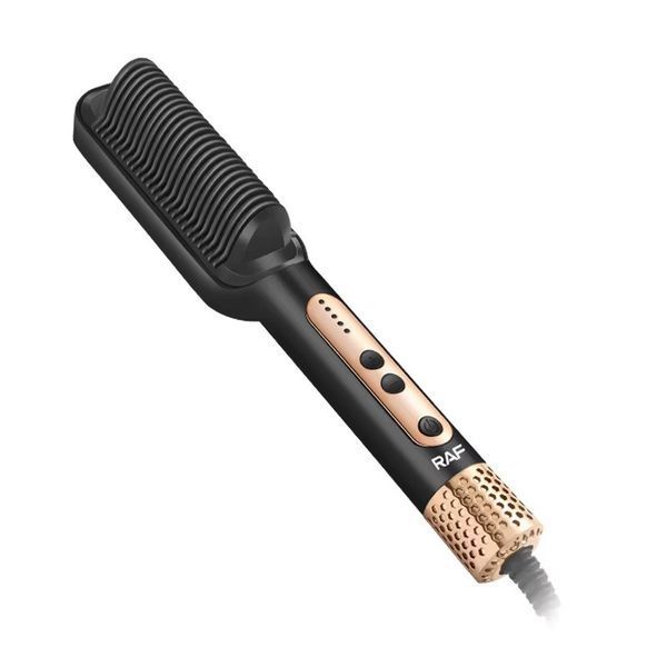 Расческа-выпрямитель RAF R412H керамика 150-230&deg;C Black-Gold 3_08085 фото