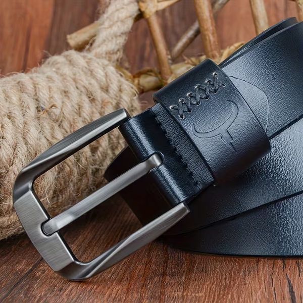 Чоловічий ремінь Cowather XF008 зі шкіри 125 см Black 3_08737 фото