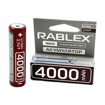 Акумулятор 18650 Rablex Li-ion 4000mAh 3.7V Захист 1 шт Червоний 7_01644 фото