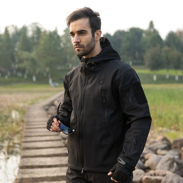 Чоловіча тактична куртка Eagle JA-01 Soft Shell з флісом чорна 4XL 3_02167 фото