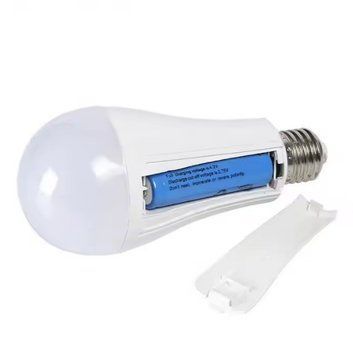Світлодіодна лампа E27 15W з акумулятором 2x18650 для освітлення White 7_01658 фото