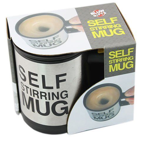 Чашка з вентилятором для розмішування цукру Self Stirring Mug чорна 4_553345161 фото