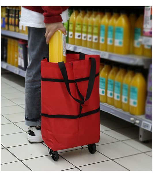 Сумка-трансформер для продуктов на колесах TrolleyBag 2в1 красная 3_05848 фото