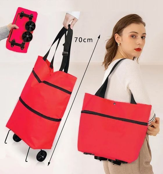 Сумка-трансформер для продуктов на колесах TrolleyBag 2в1 красная 3_05848 фото