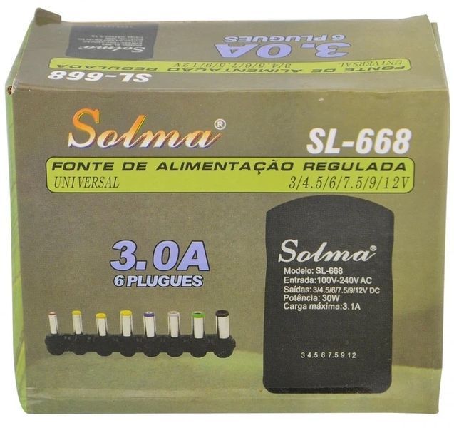 Блок живлення для ноутбуків Solma SL-668 12 В 3 А 30 Вт 8-в-1 3_00978 фото