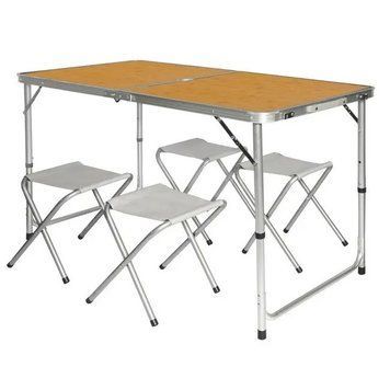 Пікніковий комплект Folding Table: розкладний стіл із 4 стільцями алюмінієвий 3_05459 фото