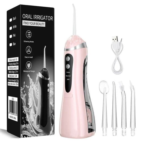 Ирригатор для зубов A6 USB для качественной гигиены Pink 3_06148 фото
