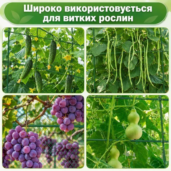 Арочна садова шпалера з нейлоновою сіткою 180x120 см Green 3_08642 фото