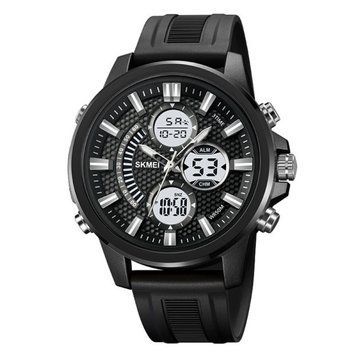 Мужские часы Skmei 2235 с подсветкой водонепроницаемые 5 АТМ Чёрно-Белые 7_02587 фото