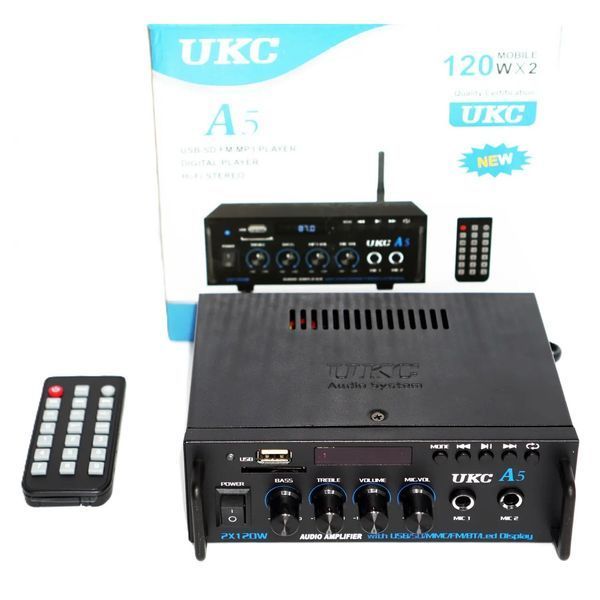 Аудіо посилювач UKC A5 Bluetooth USB SD FM MP3 для караоке 2x120W Чорний 3_07327 фото