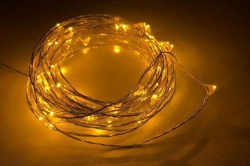 Светодиодная гирлянда "Нить" 100 LED 10 м USB или батарейки Теплый Белый 3_04008 фото