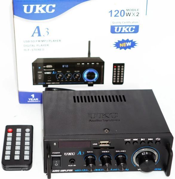 Аудіосистема UKC A3 з Bluetooth USB SD FM MP3 AUX 2x120W Колір Black 3_07328 фото