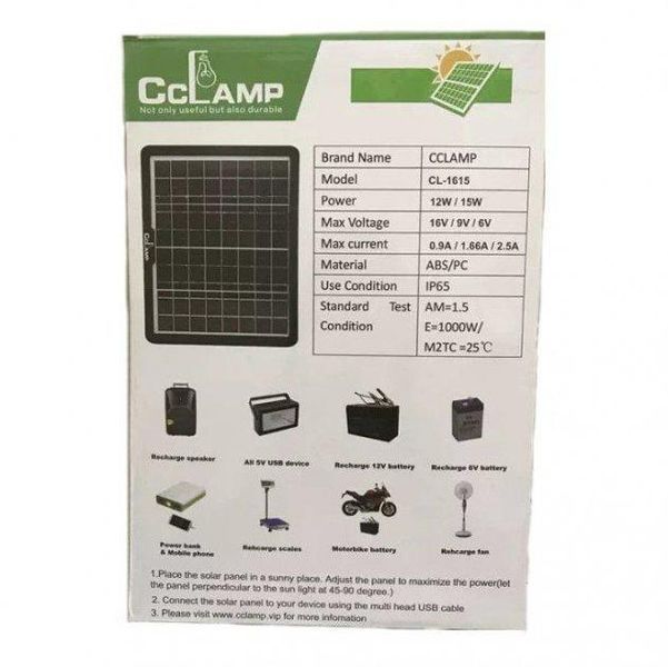 Солнечное зарядное устройство CCLAMP CL-1615 16V 15W 3_03011 фото
