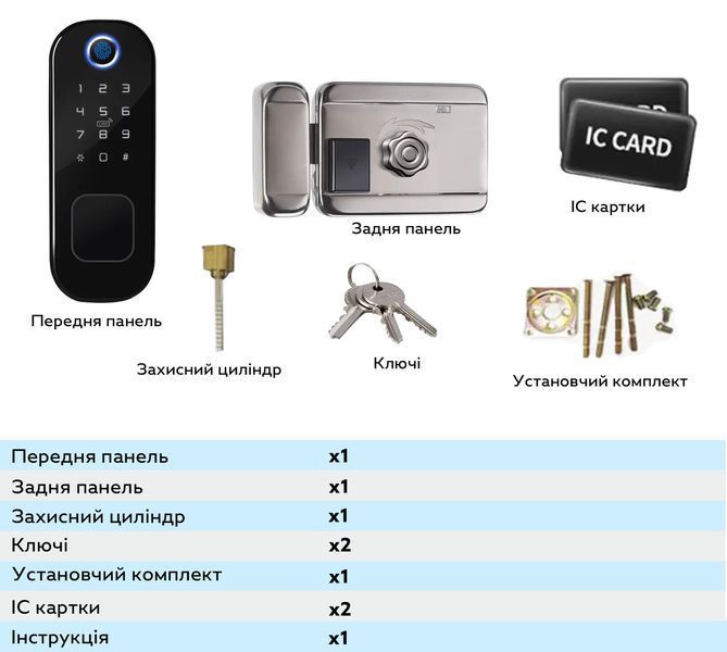 Электромеханический замок NaviCat R5 с TUYA для уличных дверей черный 3_05821 фото