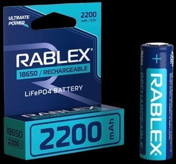 Аккумулятор Rablex 18650 LiFePO4 2200mAh 3.2V для длительной работы Blue 7_01941 фото