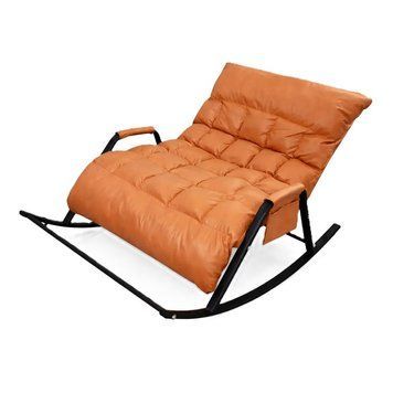 Удобное кресло-качалка с оттоманкой RIAS IT-16 для отдыха Orange 3_07963 фото