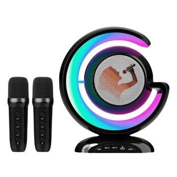 Bluetooth колонка YS-110 караоке з двома мікрофонами 10W Black 3_04621 фото