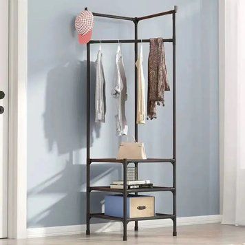 Угловая вешалка для одежды Corner Coat Rack 180х45х45 см Black 3_04420 фото