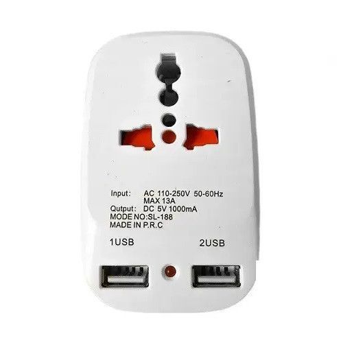 Зарядний пристрій 2xUSB NK-823 для швидкої зарядки White 7_02209 фото