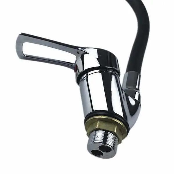 Гибкий смеситель для ванной и кухни RIAS Water Tap 48 см Silver-Black 3_06879 фото