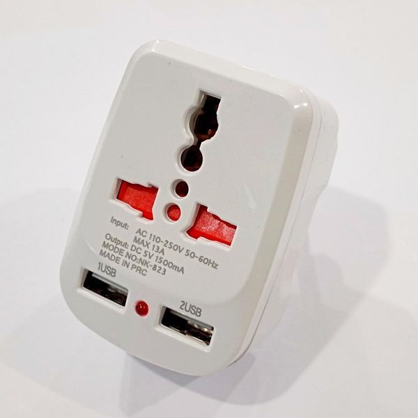 Зарядний пристрій 2xUSB NK-823 для швидкої зарядки White 7_02209 фото