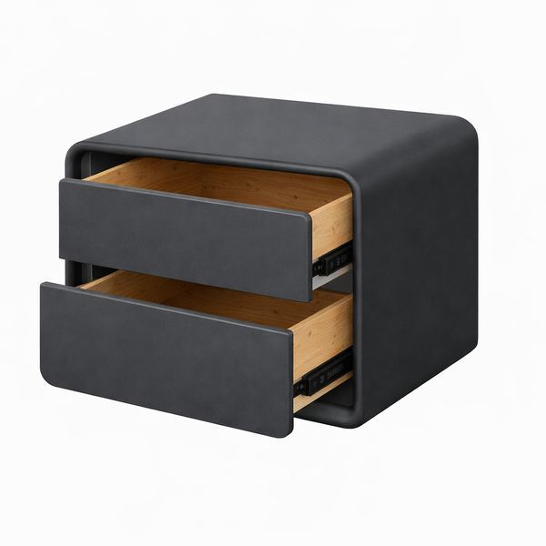 Тумба прикроватная P328-50 с 2 ящиками 50x40x47 см DarkGrey 3_08159 фото