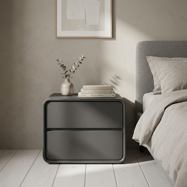 Тумба прикроватная P328-50 с 2 ящиками 50x40x47 см DarkGrey 3_08159 фото