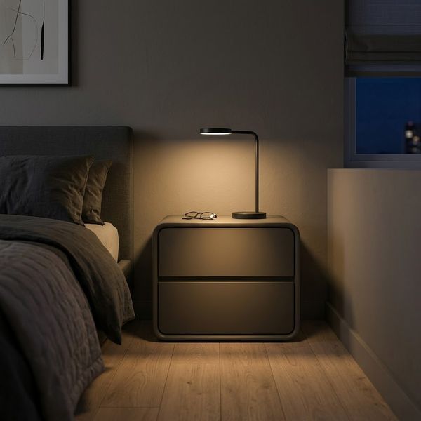 Тумба прикроватная P328-50 с 2 ящиками 50x40x47 см DarkGrey 3_08159 фото