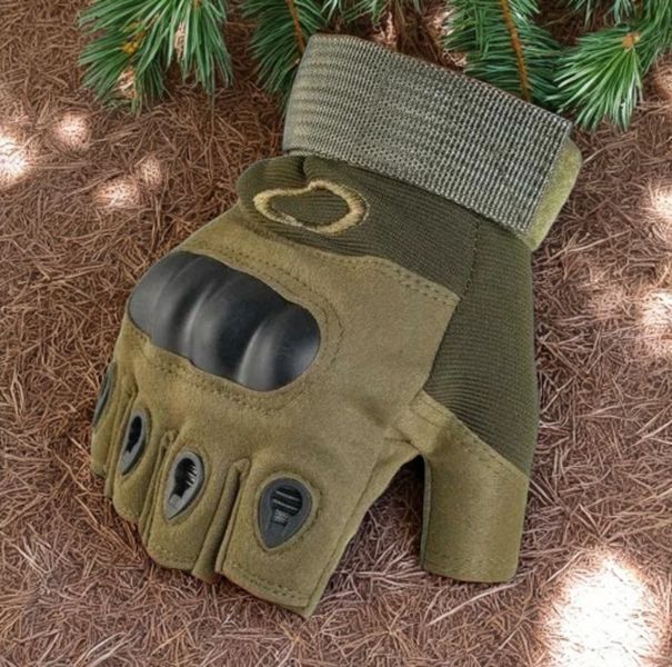 Тактические перчатки без пальцев 104 XXL для военных Olive Green 7_02344 фото