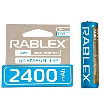 Енергія для пристроїв Акумулятор Rablex 18650 Li-ion 2400mAh 3.7V Захист 1 шт 7_01590 фото