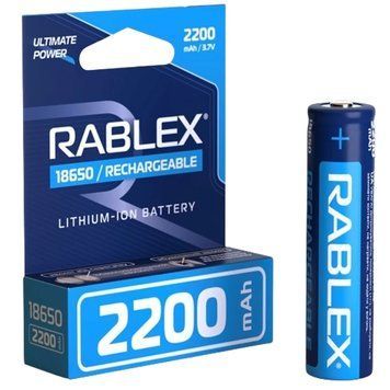 Акумулятор Rablex 18650 Li-ion 2200mAh 3.7V з захистом для гаджетів Blue 7_01651 фото