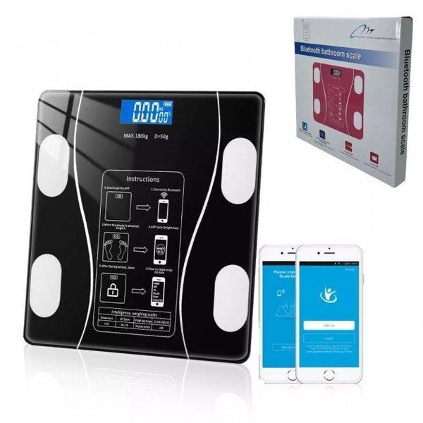 Умные напольные весы A-8003 с Bluetooth до 180 кг черные 3_01548 фото