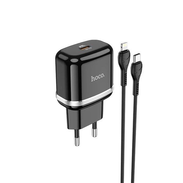 Зарядний пристрій Hoco N24 QC3.0 20W Type-C з Lightning кабелем Black 7_02681 фото