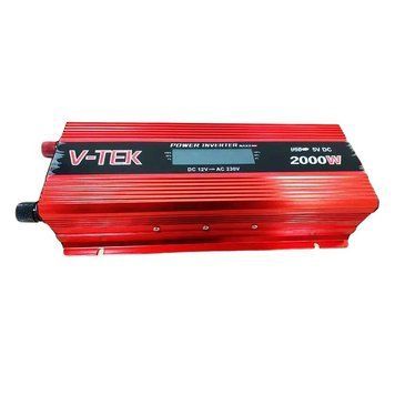 Інвертор V-TEK 2000W DC/AC 12V-220V з ЖК дисплеєм для зручності Red 3_06129 фото