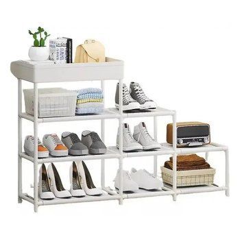 Складана взуттєва стійка Storage Shoe Rack на 4 рівня 94x62x22 см Біла 3_06902 фото