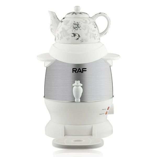 Электрический самовар RAF R.7115 с керамическим заварочным чайником 6L 1000W White 3_04432 фото