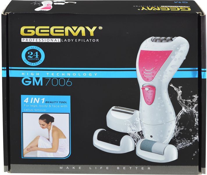 Епілятор Geemy GM-7006 4в1 з пемзою 3W Pink 3_04542 фото