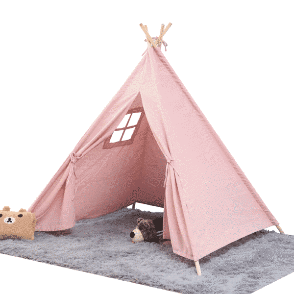Игровая палатка для детей KRO-110 с деревянной основой 90x80x80 см Розовая 3_07159 фото