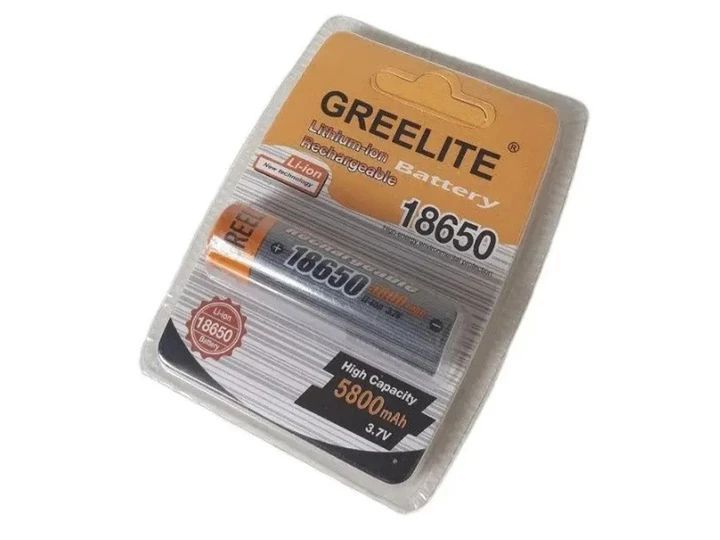 Акумулятор Li-ion GREELITE 18650 5800mAh 3.7V для електроніки Сірий 7_01593 фото