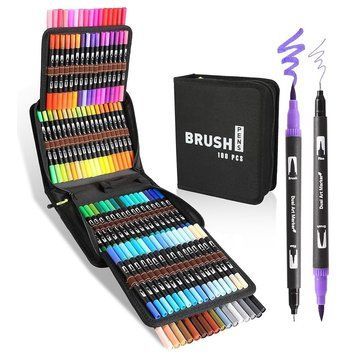 Набір маркерів для малювання Dual Brush Pens 100 штук у сумці 3_06058 фото