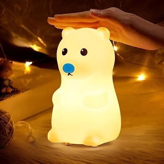 Силіконовий нічник з LED-підсвічуванням та акумулятором "Ведмедик" для дитячої кімнати 3_05312 фото